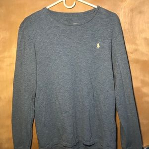 Long Sleeve Blue Polo Mens Shirt